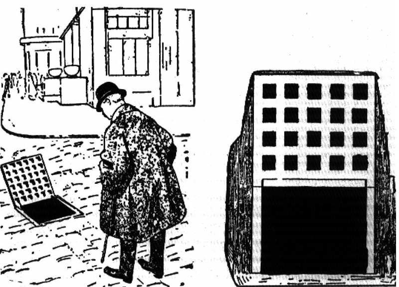 Caricatura din anii 1910, plina de ironie la adresa ideii "geniale" a lui Loos.